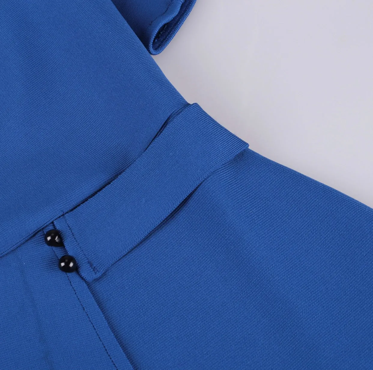 Blue Round Neck Short Sleeve Bandage Dress