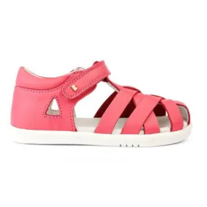 Bobux I Walk Tropicana - Closed Toe Leather Sandal Guava