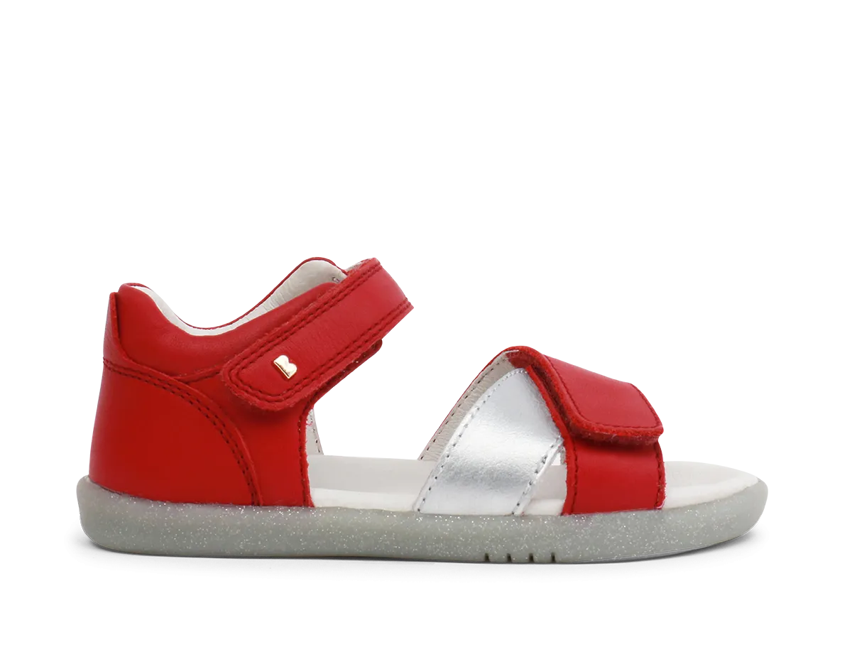 Bobux IW Rio Red With Misty Silver Sail Open Toe sandal