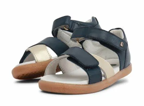 Bobux SU Sail Nave With Misty Gold Open Toe sandal