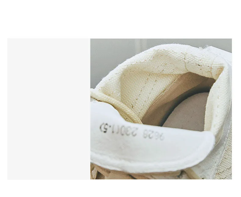 Booties Female Autumn Martin Boots British Style Students Flat Leather Canvas Wild Single Boots