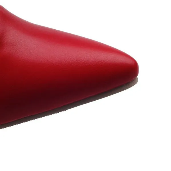 Boots High Heels Ankle Boots Pointed Toe Boots Side Zip Lady Shoes