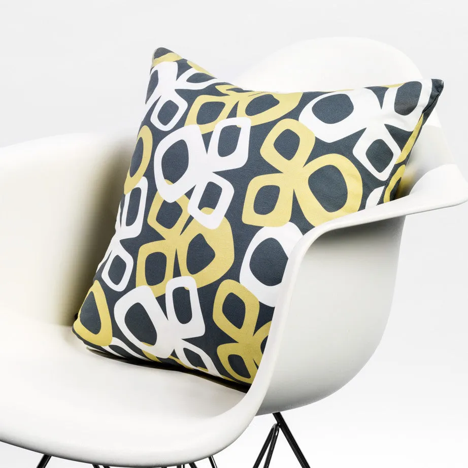 Bow Linen Cotton Pillow (18x18) – Charcoal Moss