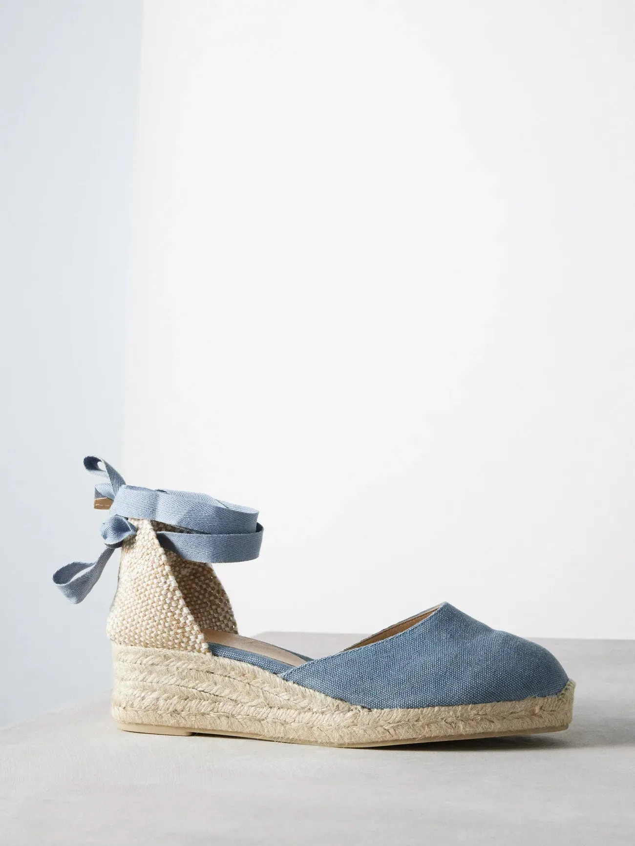 Carina 30 canvas & jute espadrille wedges - Blue/Citadel