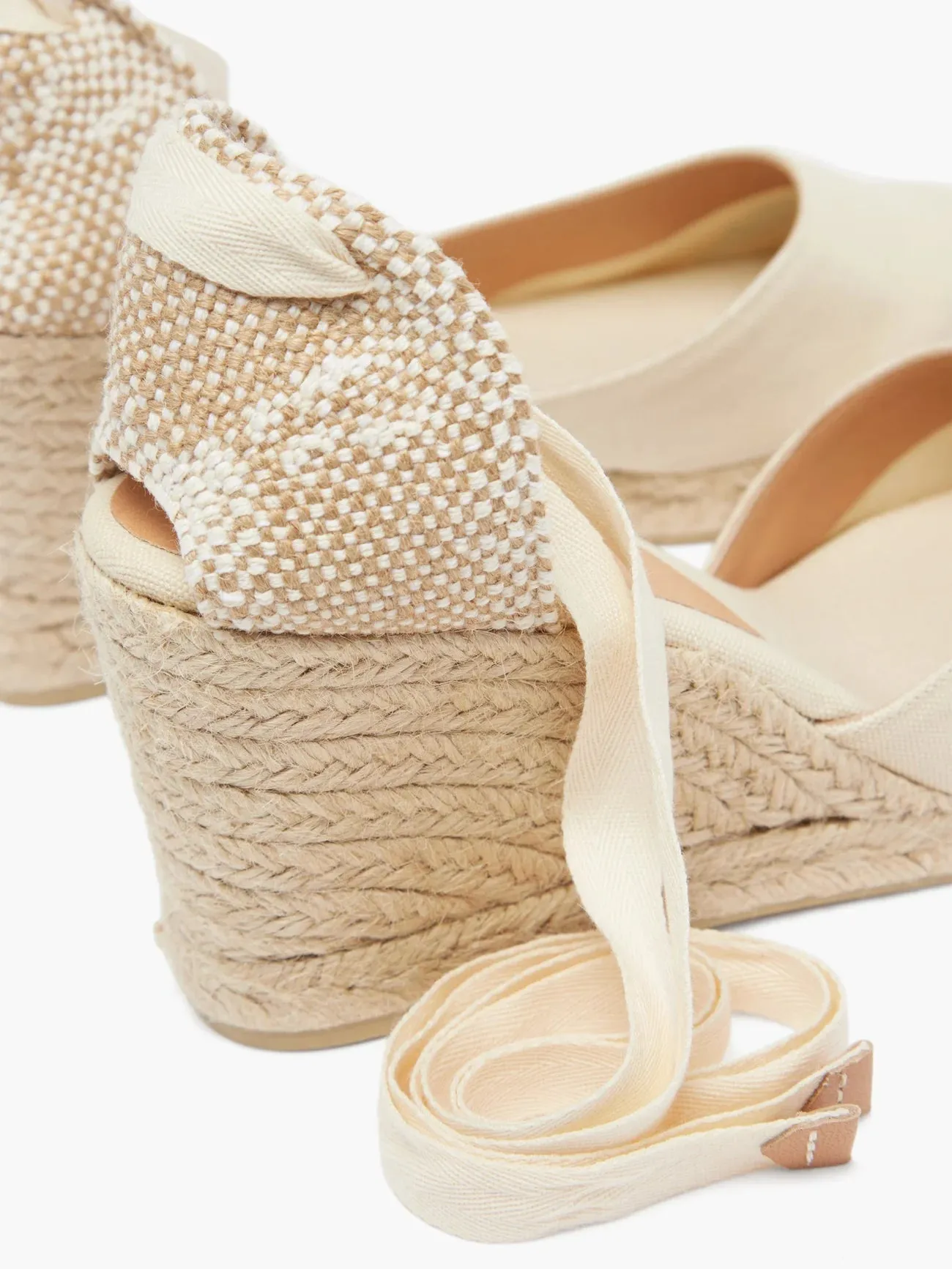 Carina 80 canvas & jute espadrille wedges - Neutral/Ivory