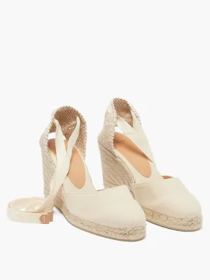 Carina 80 canvas & jute espadrille wedges - Neutral/Ivory