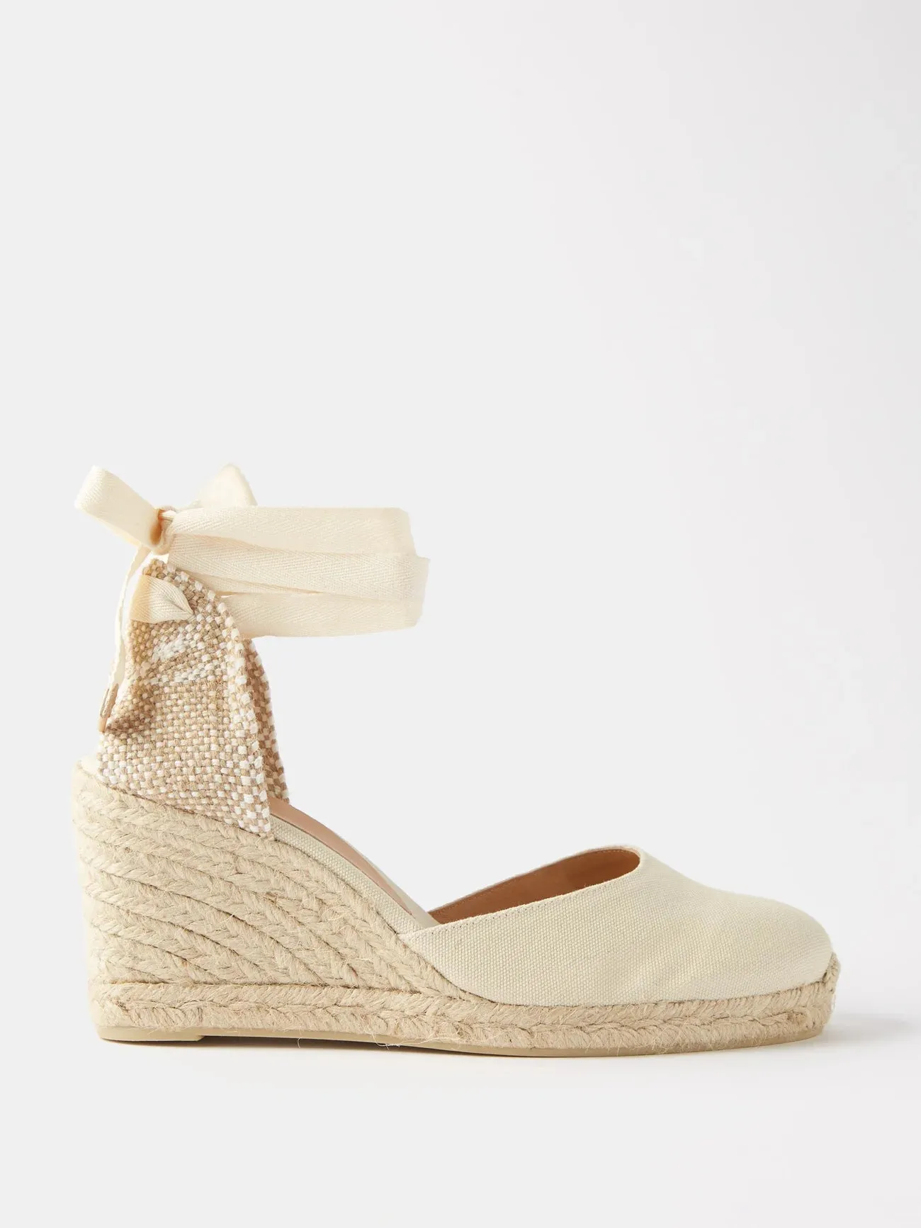 Carina 80 canvas & jute espadrille wedges - Neutral/Ivory