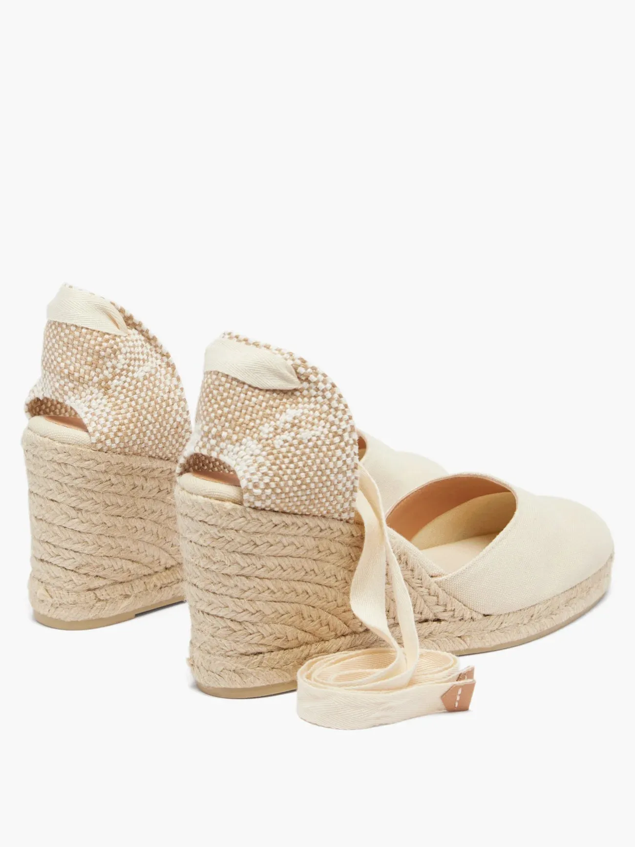 Carina 80 canvas & jute espadrille wedges - Neutral/Ivory