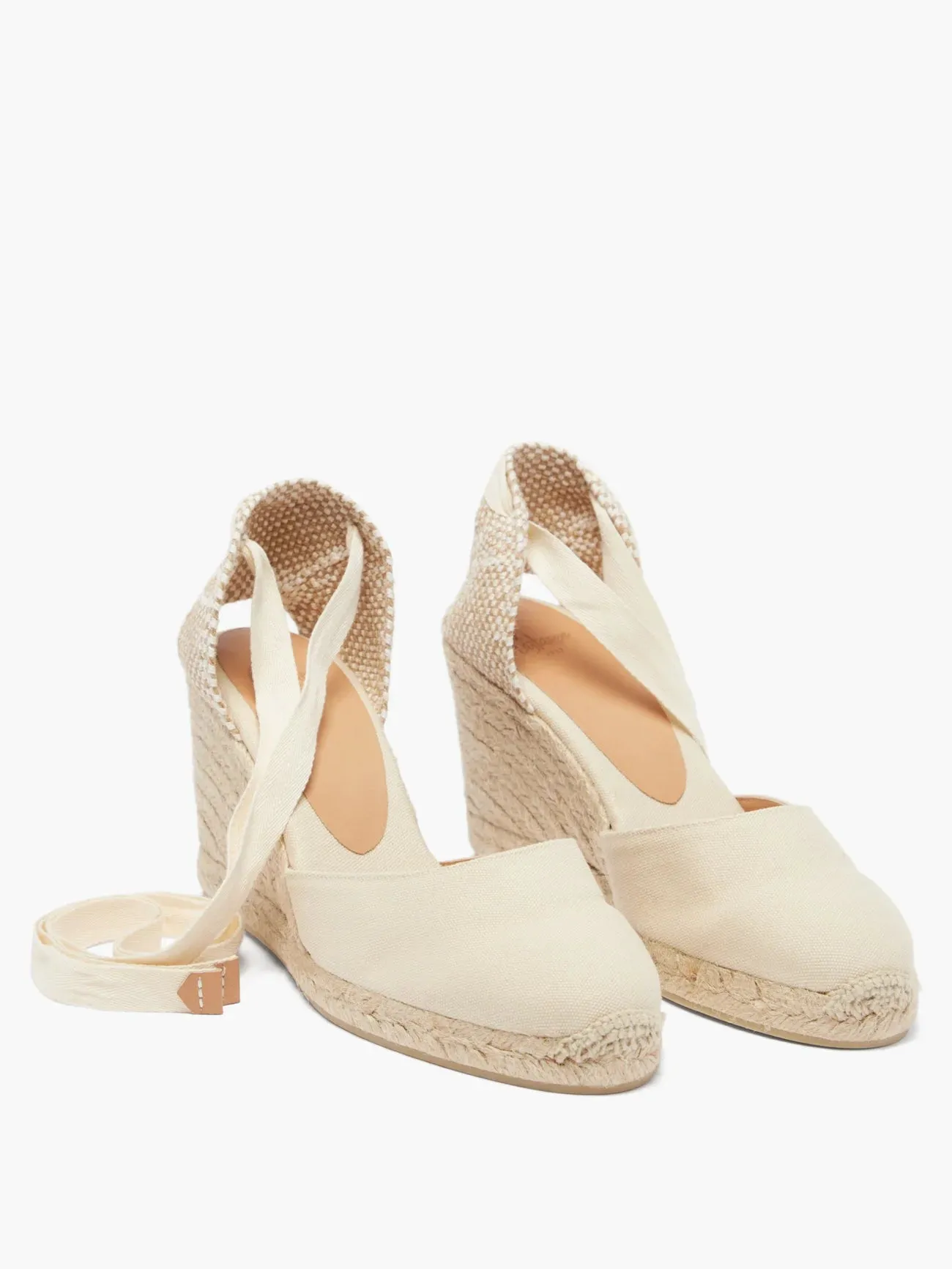 Carina 80 canvas & jute espadrille wedges - Neutral/Ivory