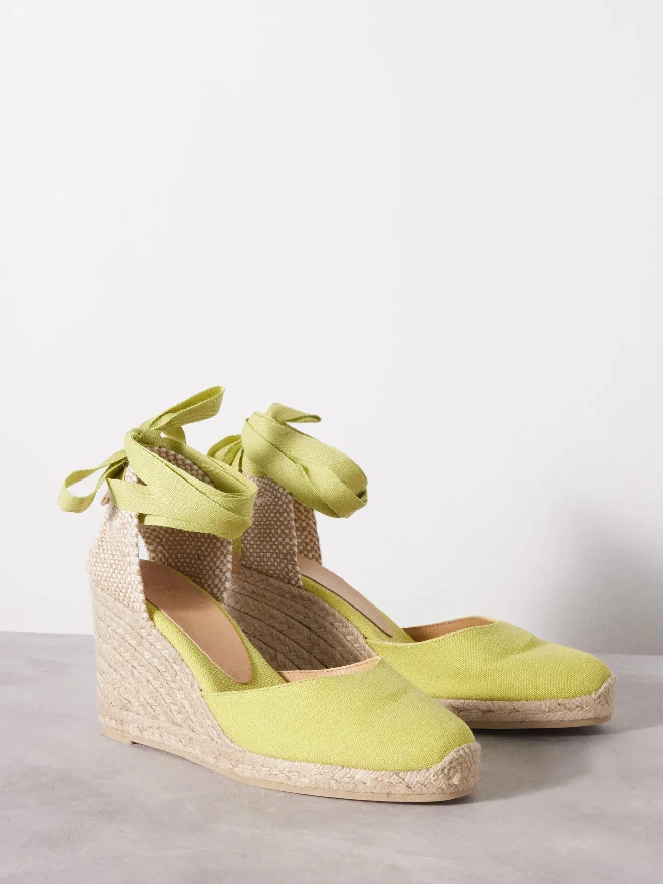 Carina 80 canvas & jute espadrille wedges - Yellow/Ciber