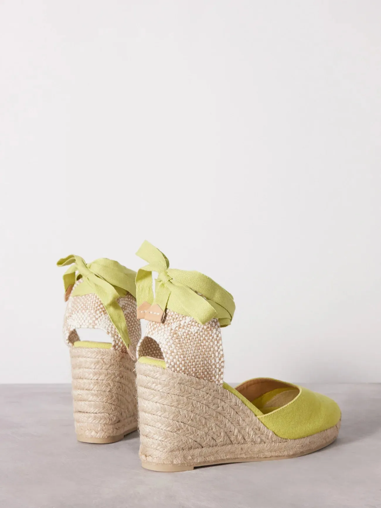 Carina 80 canvas & jute espadrille wedges - Yellow/Ciber