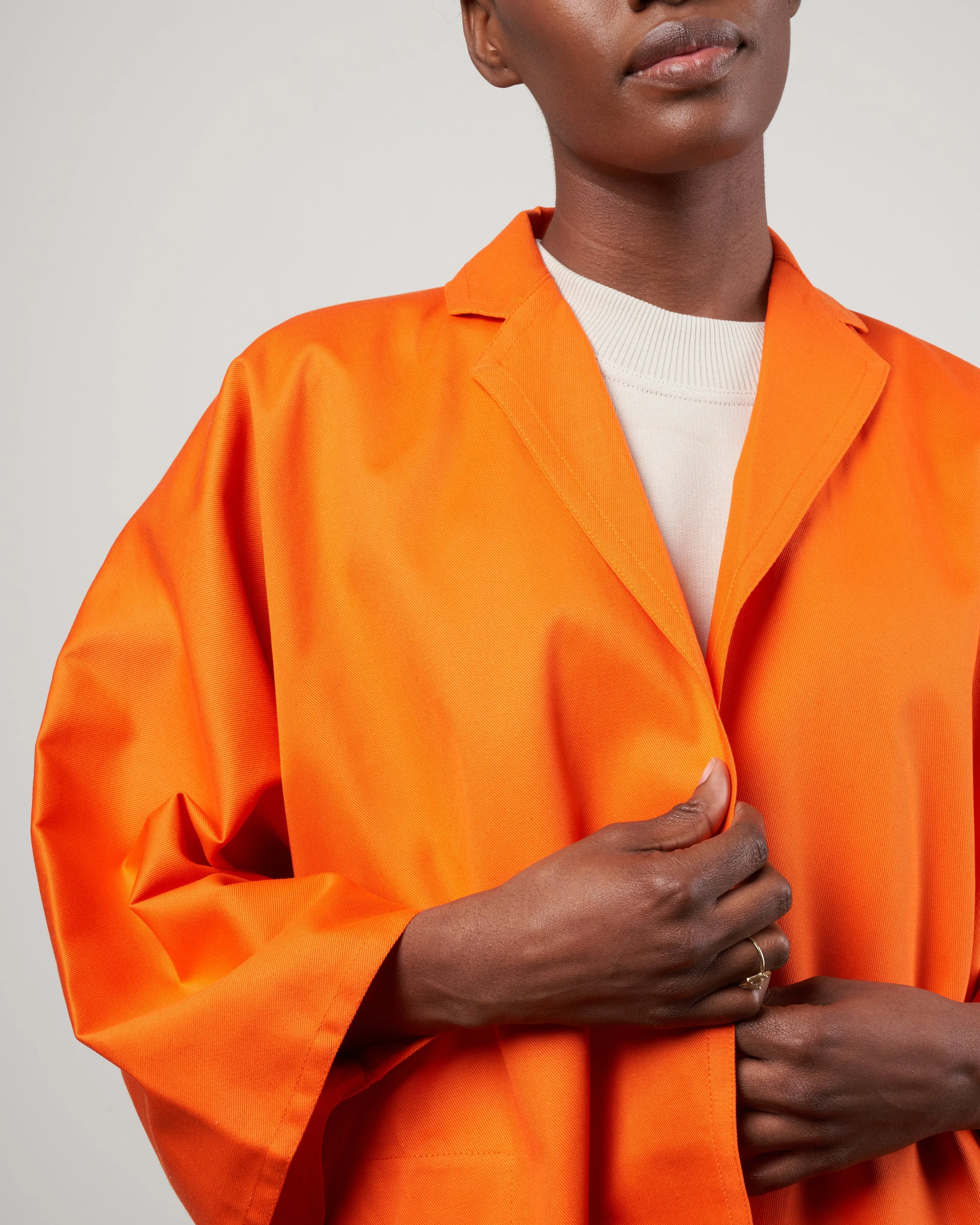 carlton cotton gabardine overcoat - papaya