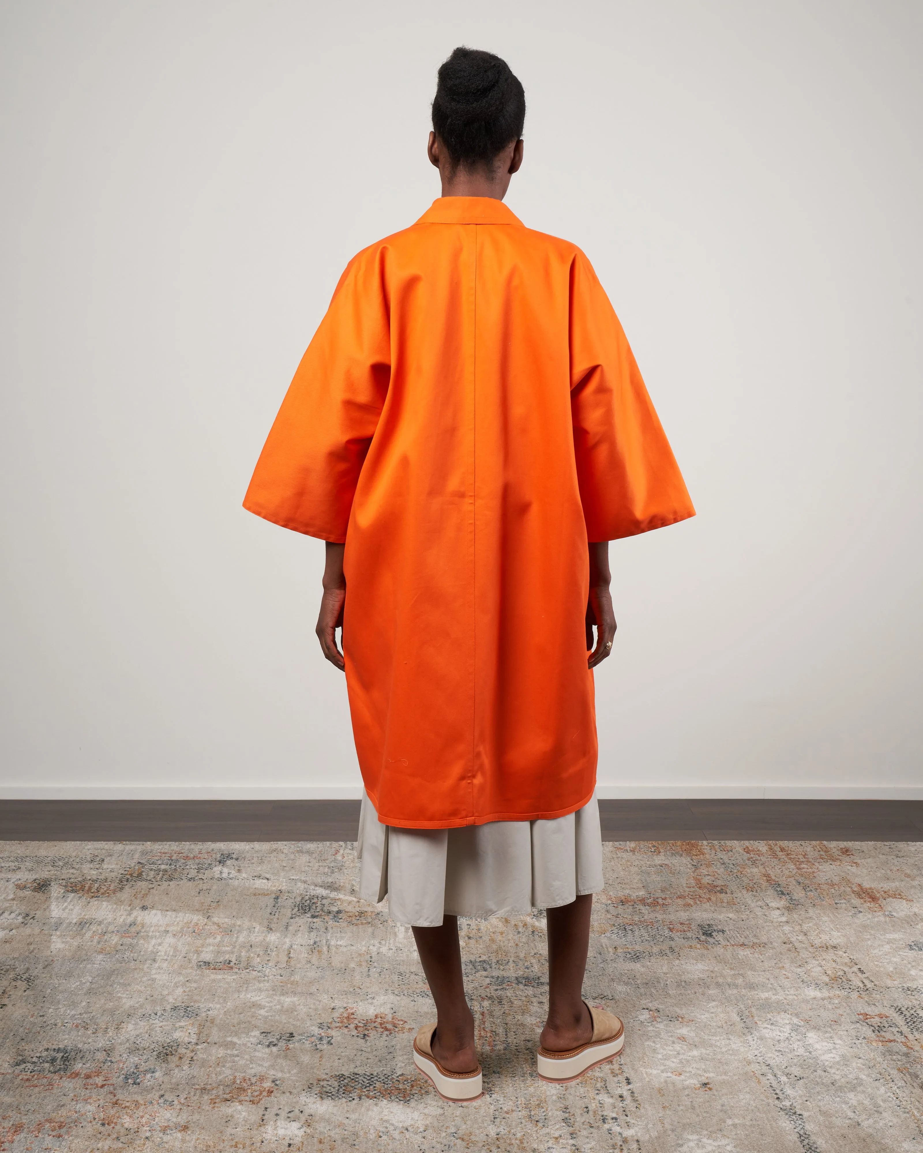 carlton cotton gabardine overcoat - papaya