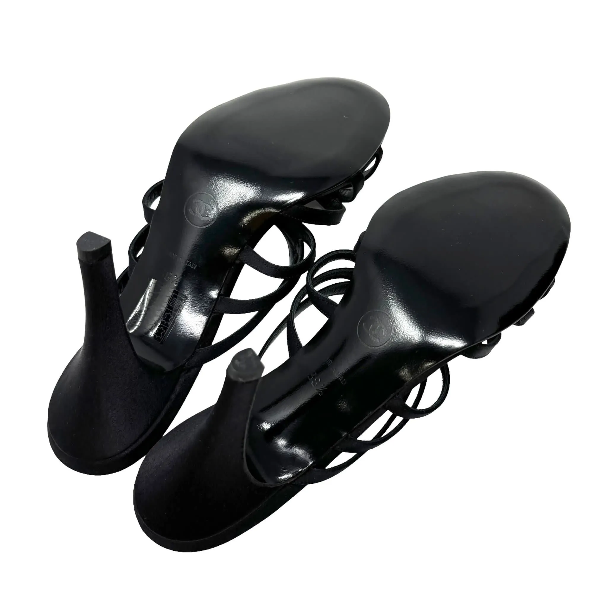 Chanel Black Logo Heels