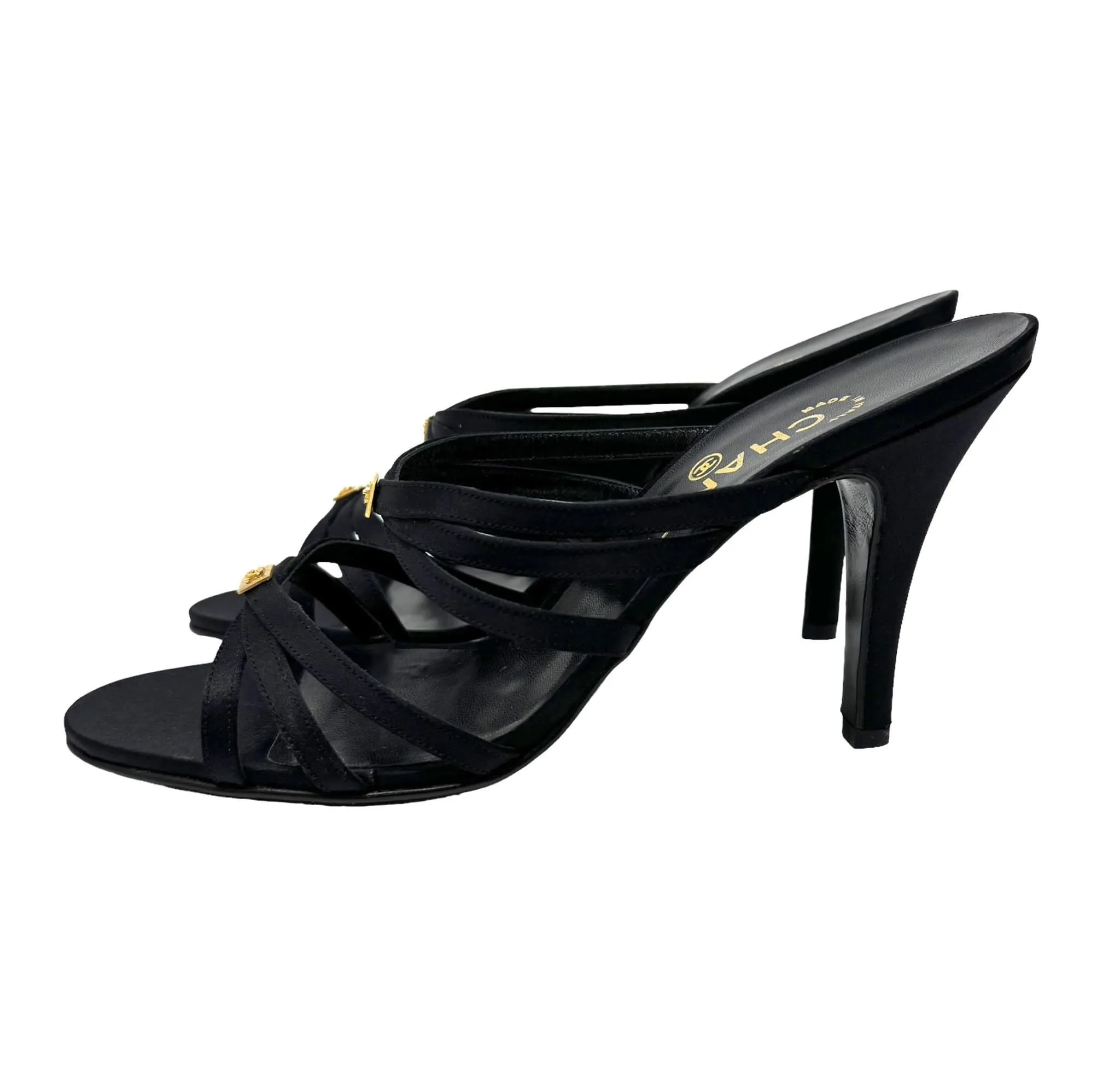 Chanel Black Logo Heels