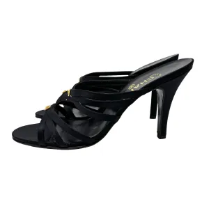 Chanel Black Logo Heels