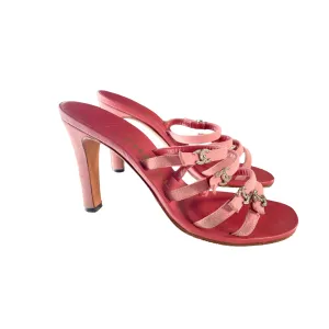 Chanel Pink Logo Rhinestone Heels