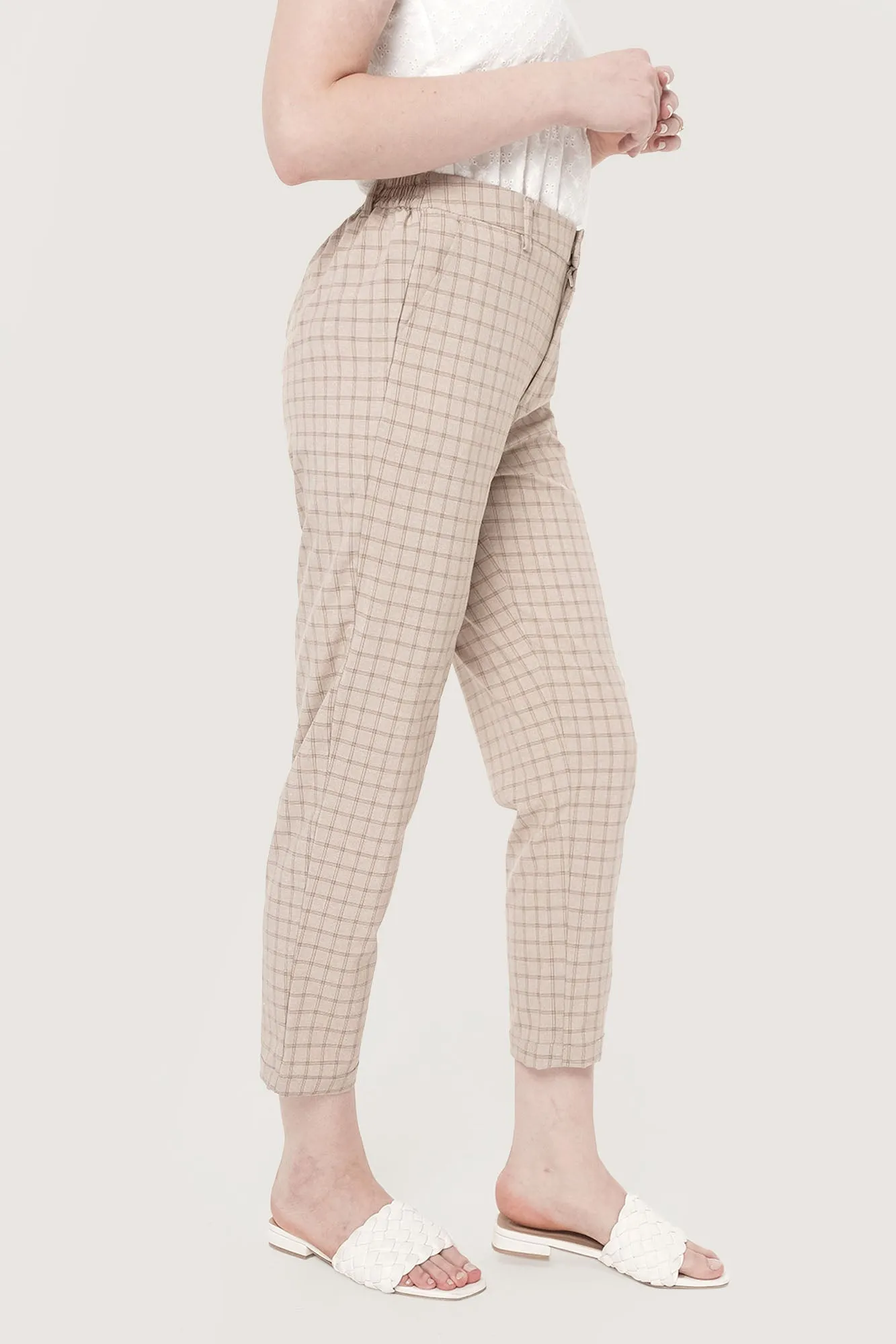 Checkered Ankle Length Cozy Pants