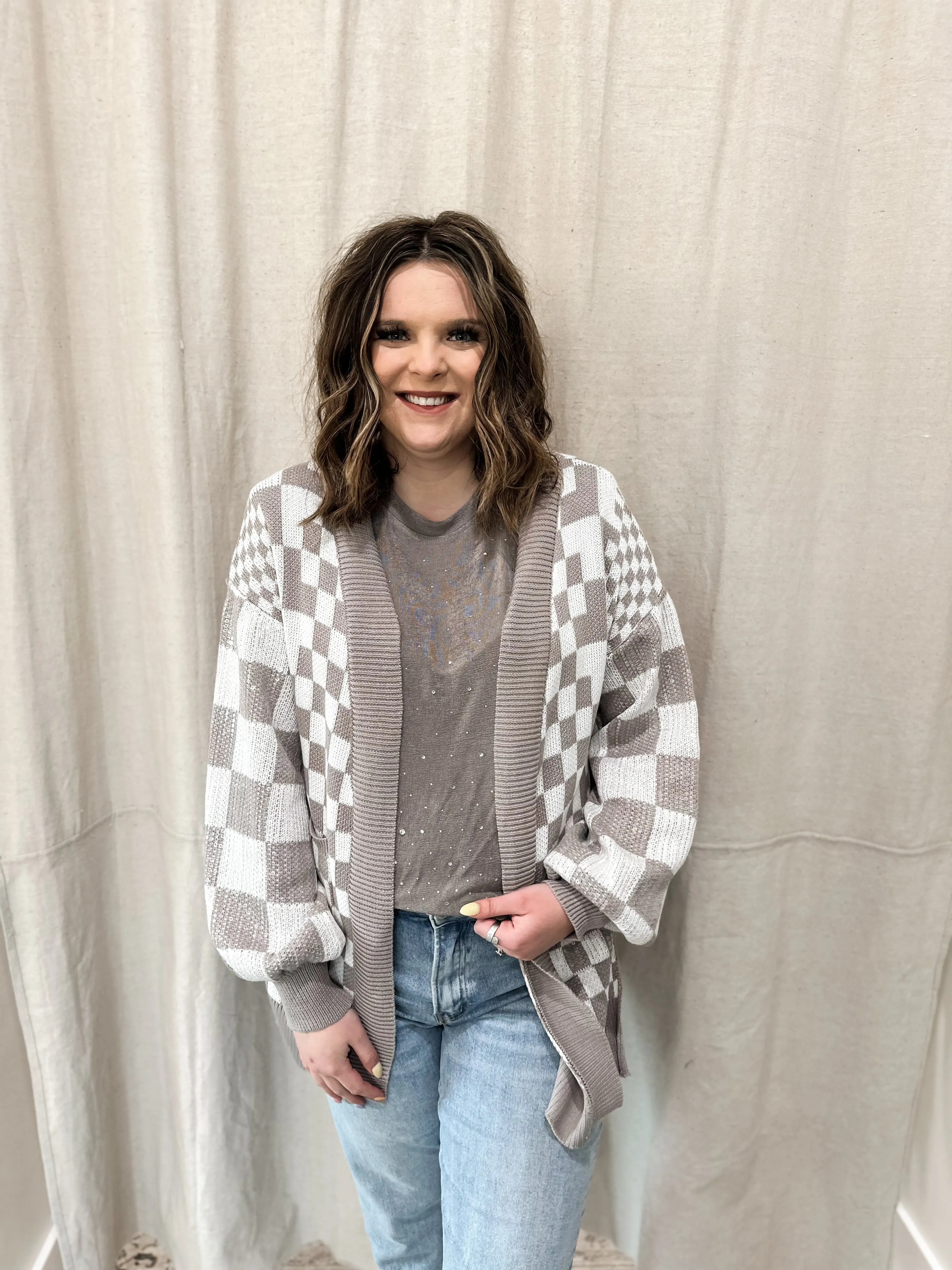 Checkered Cardigan