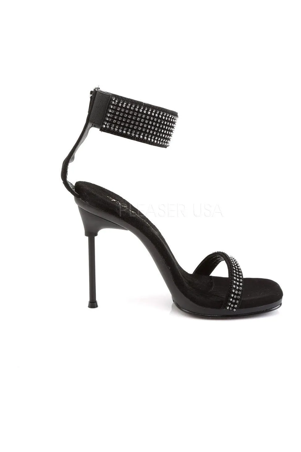 CHIC-40 Sandal | Black Faux Leather