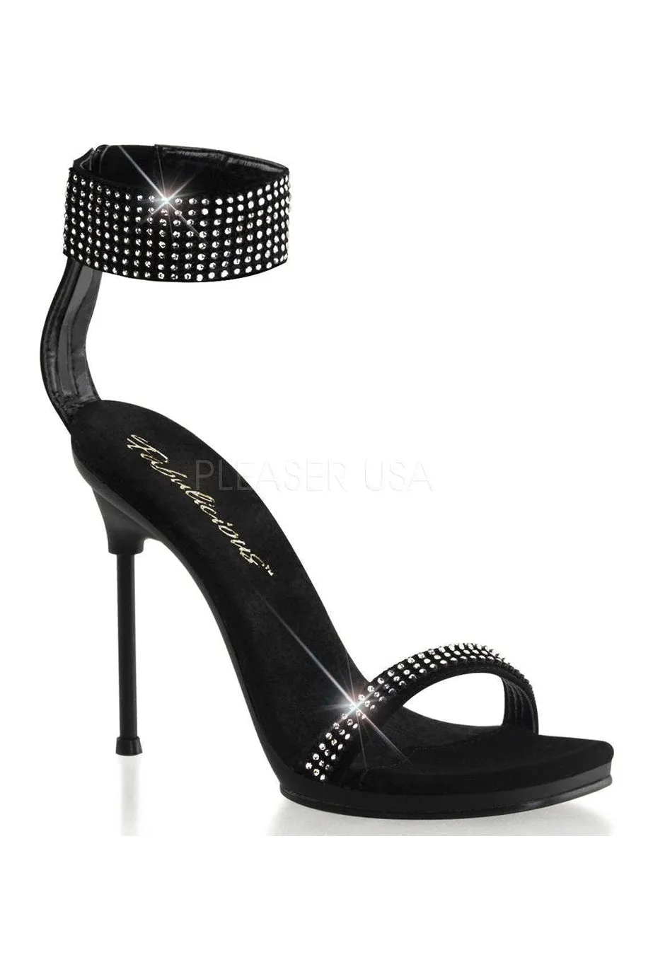 CHIC-40 Sandal | Black Faux Leather