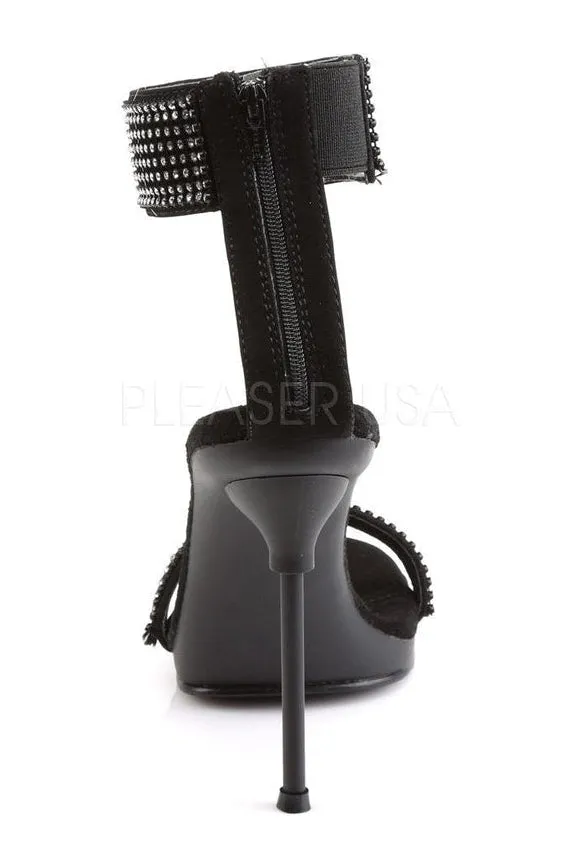 CHIC-40 Sandal | Black Faux Leather