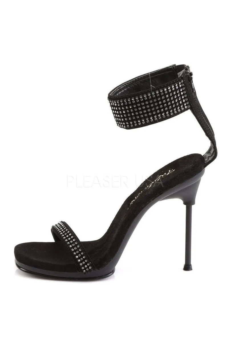 CHIC-40 Sandal | Black Faux Leather