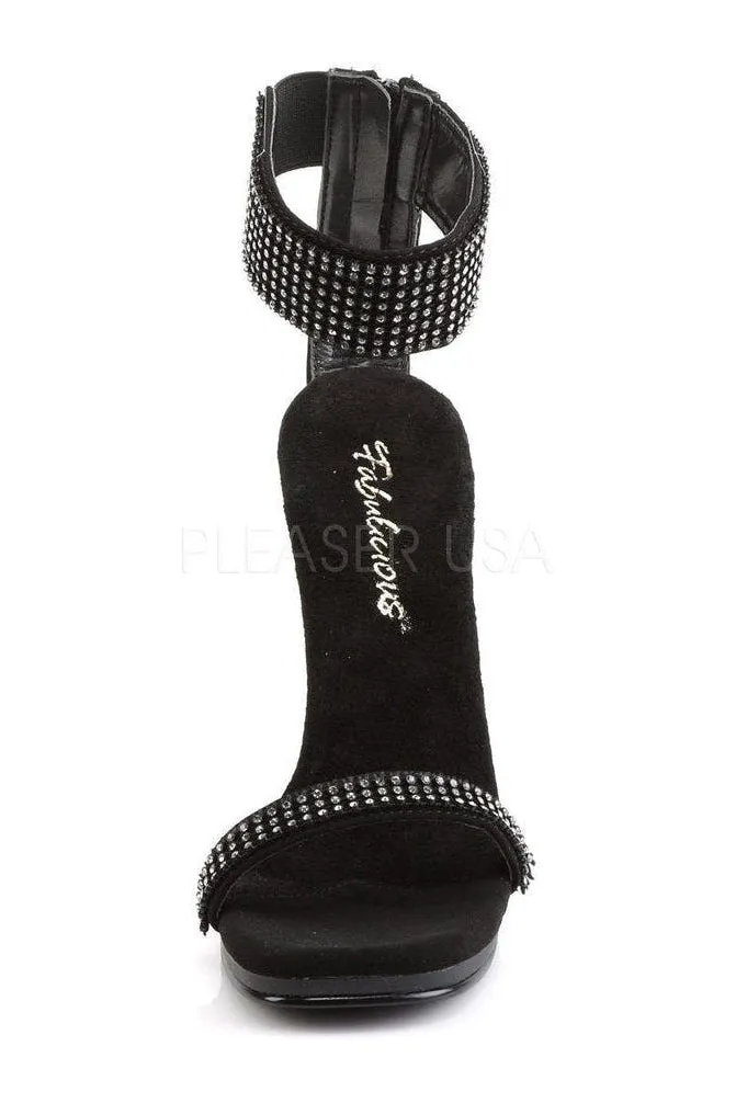 CHIC-40 Sandal | Black Faux Leather