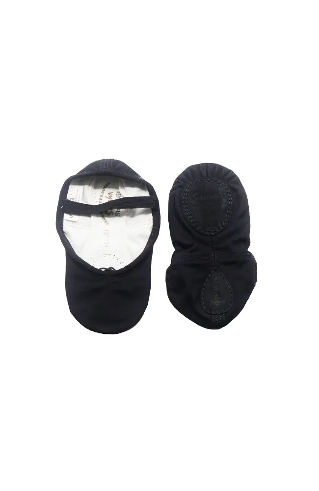 Child Star Canvas Split Sole Ballet Slipper - Black