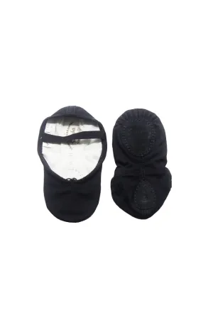Child Star Canvas Split Sole Ballet Slipper - Black