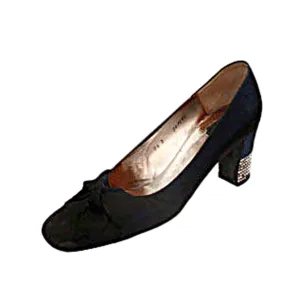 CHRISTIAN DIOR 1050s Souliers Black Satin Rhinestone Heels