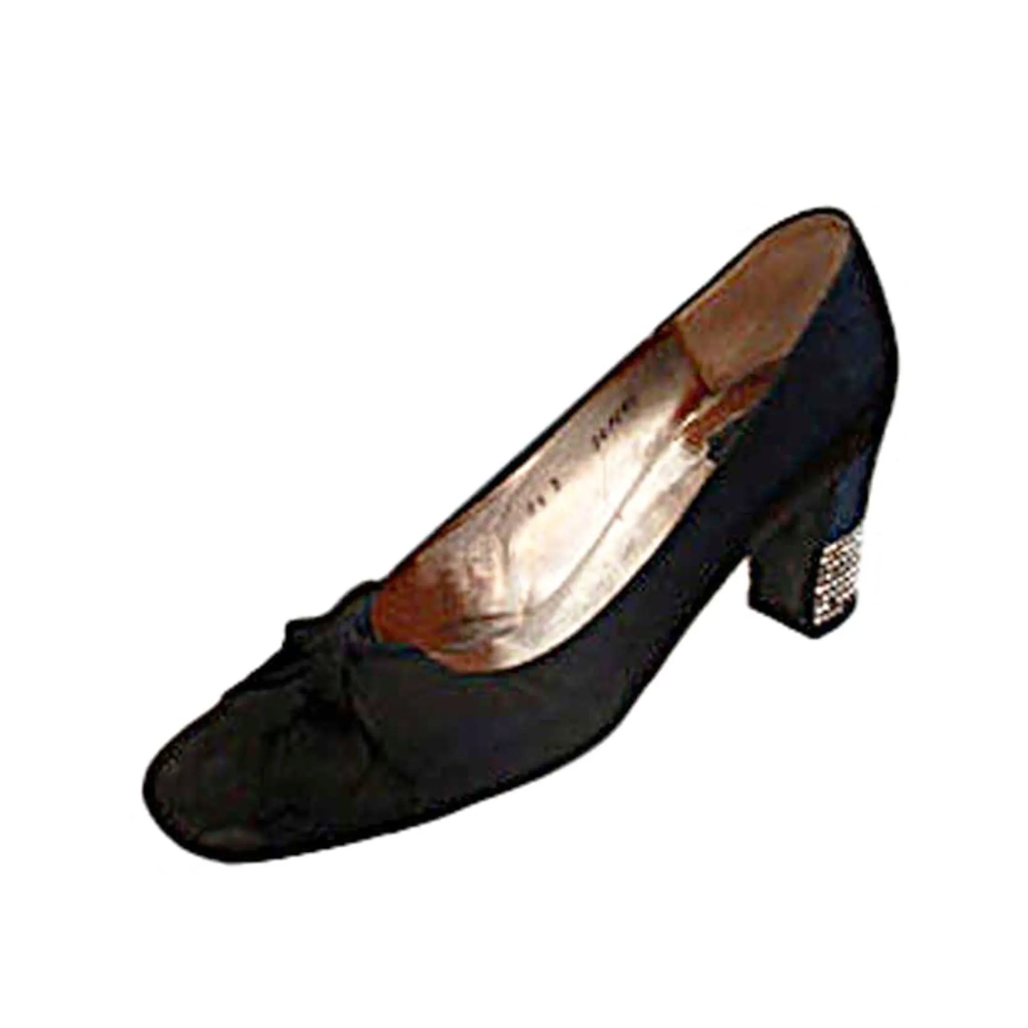 CHRISTIAN DIOR 1050s Souliers Black Satin Rhinestone Heels