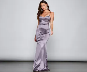 Ciara Sleeveless Stylish Satin Formal Dress