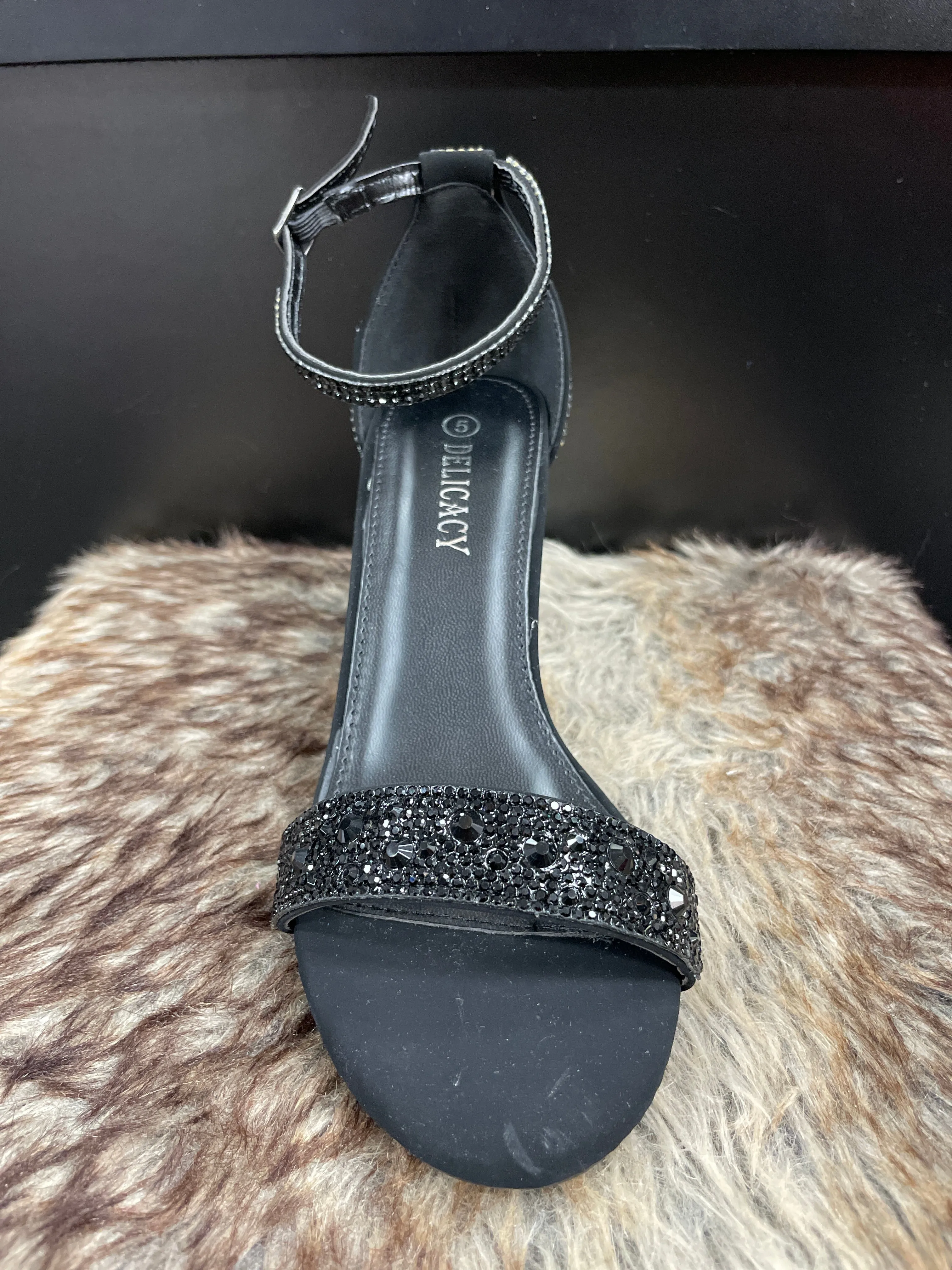 Cindy Black Rhinestone Heels