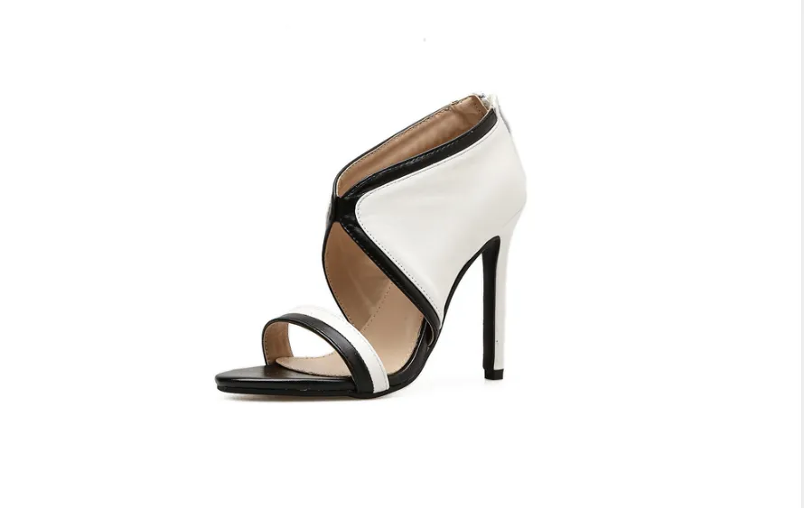 Classic black and white high heels