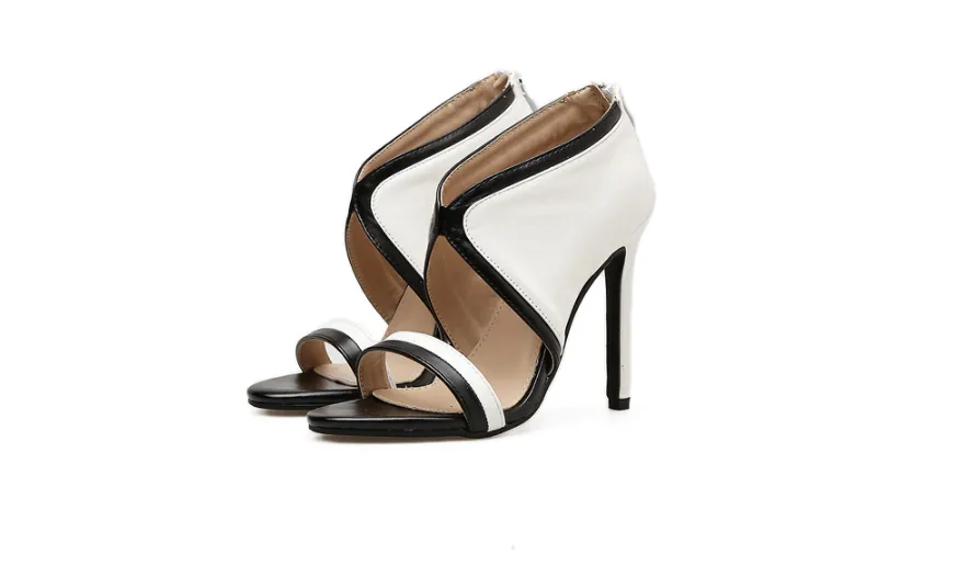 Classic black and white high heels