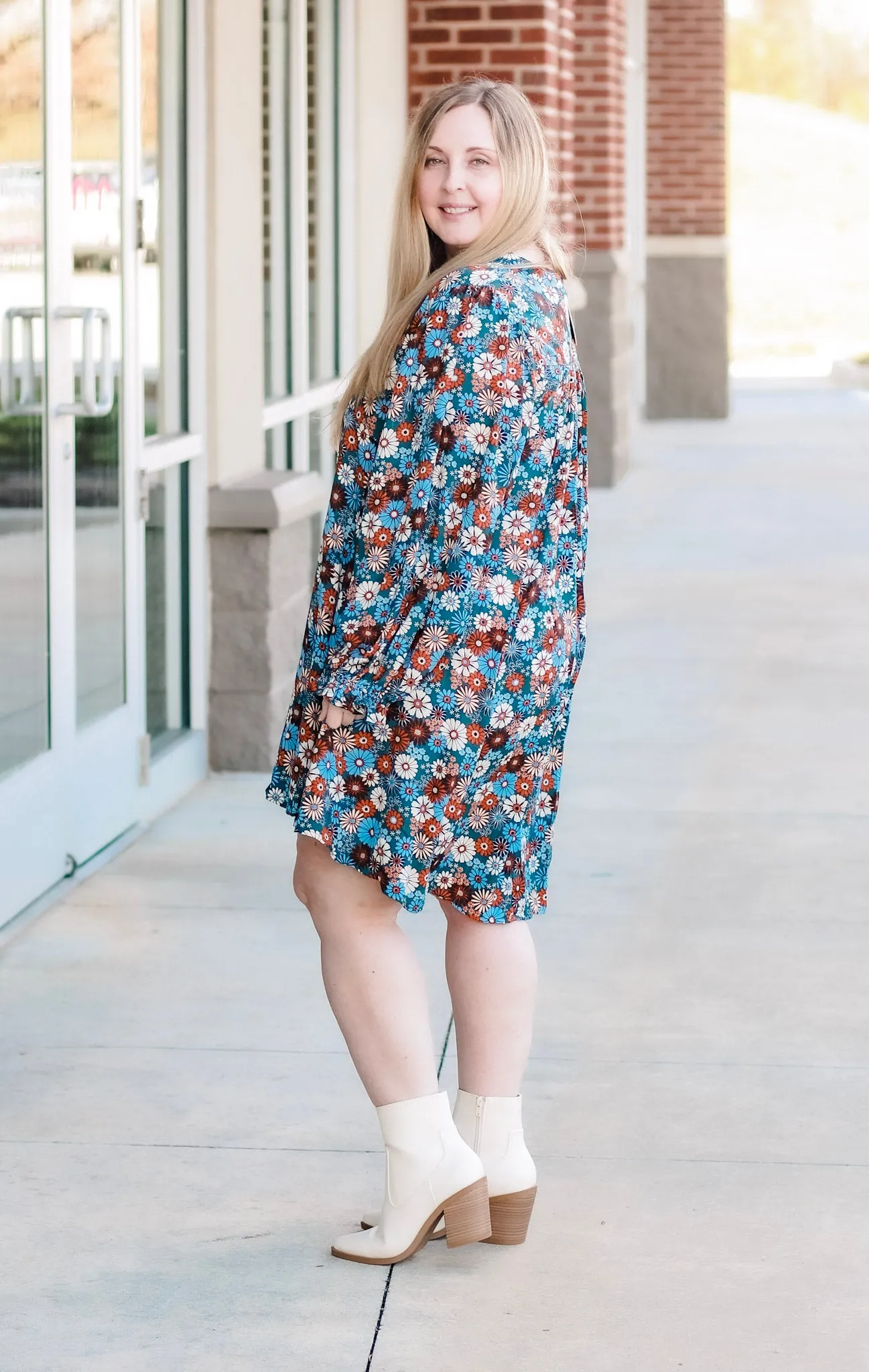 Classic Chic Floral Dress in Autumn