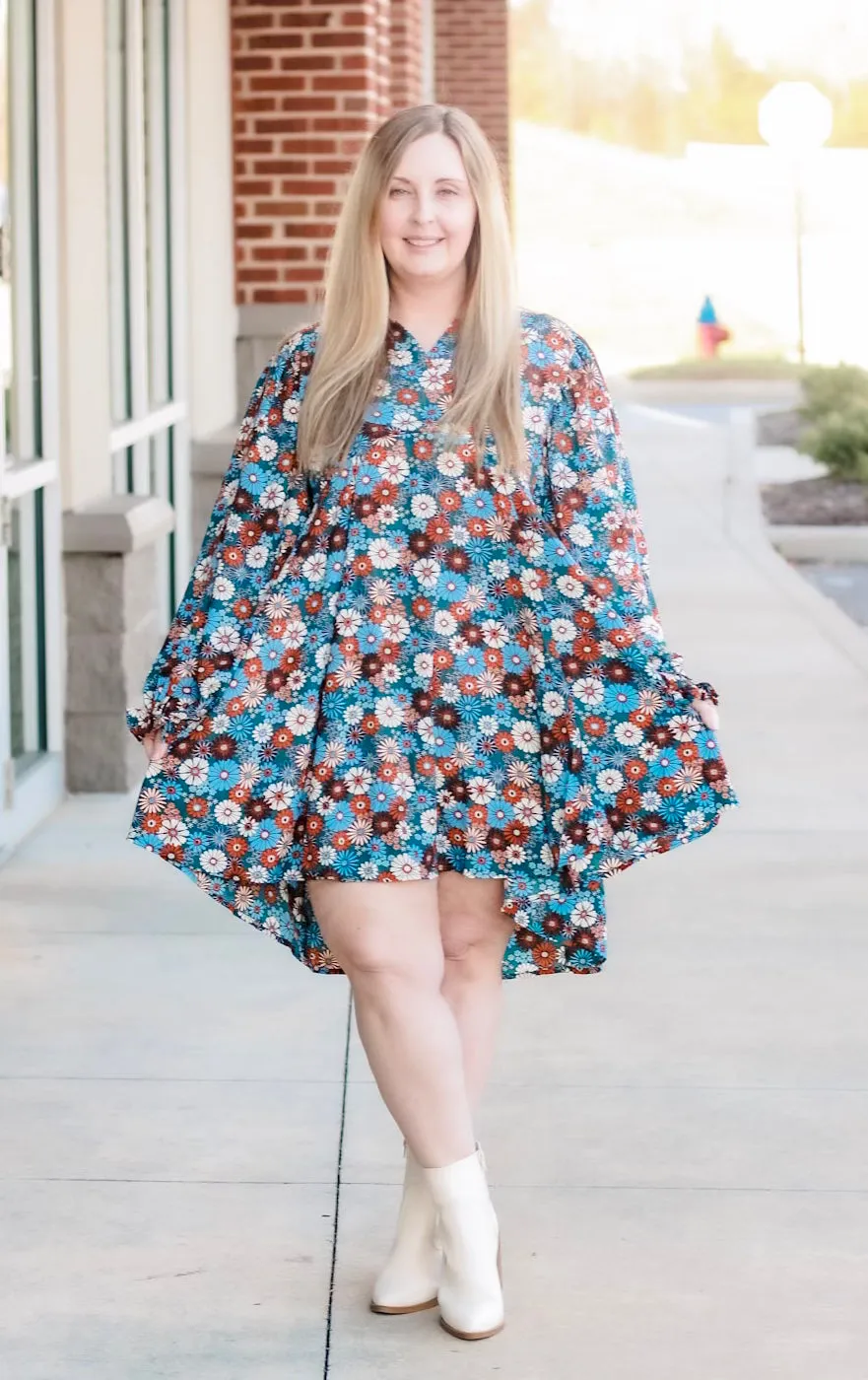 Classic Chic Floral Dress in Autumn
