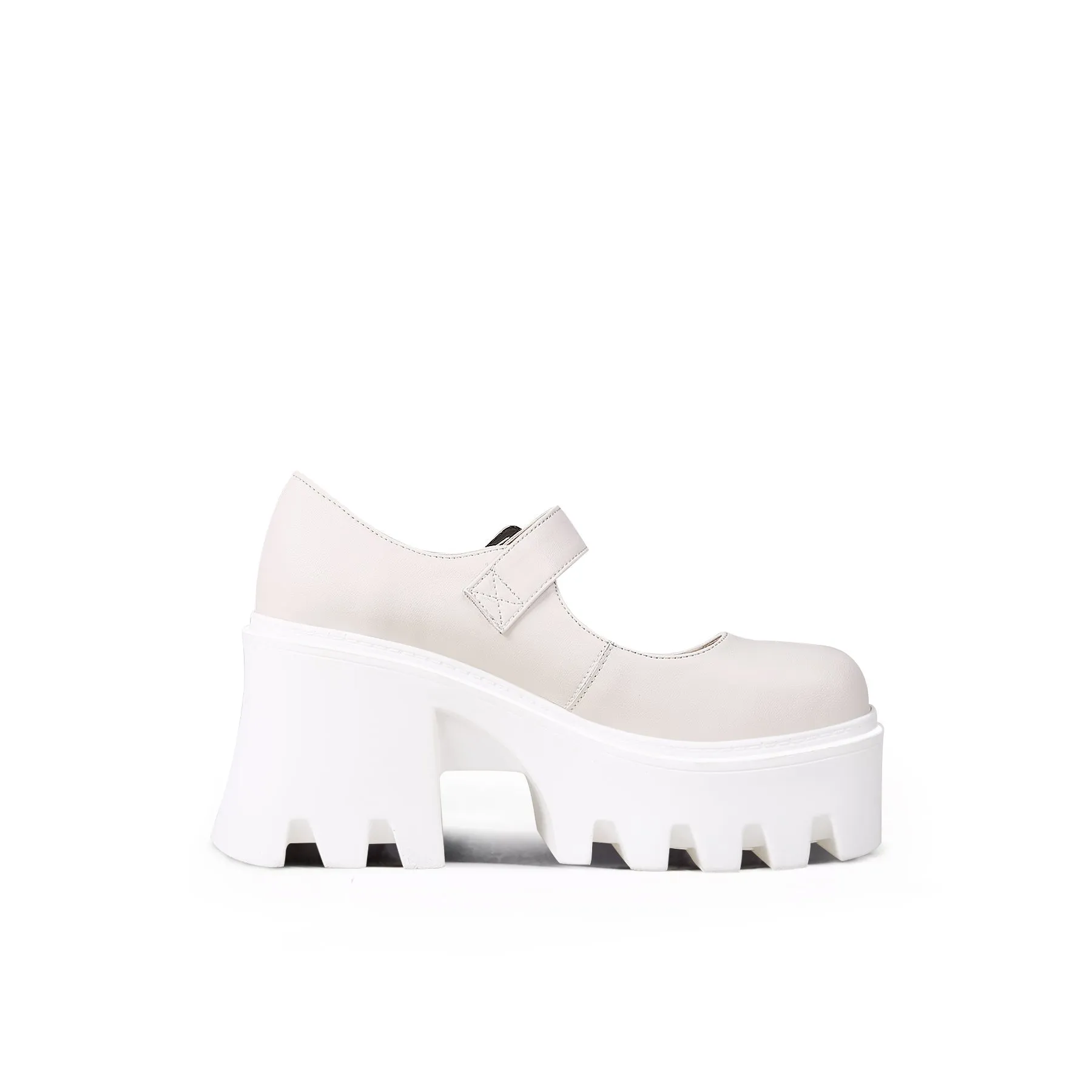 Classic Chunky Heel Mary Jane - Cream