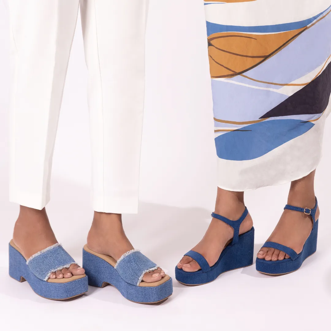 Classic Denim Wedges