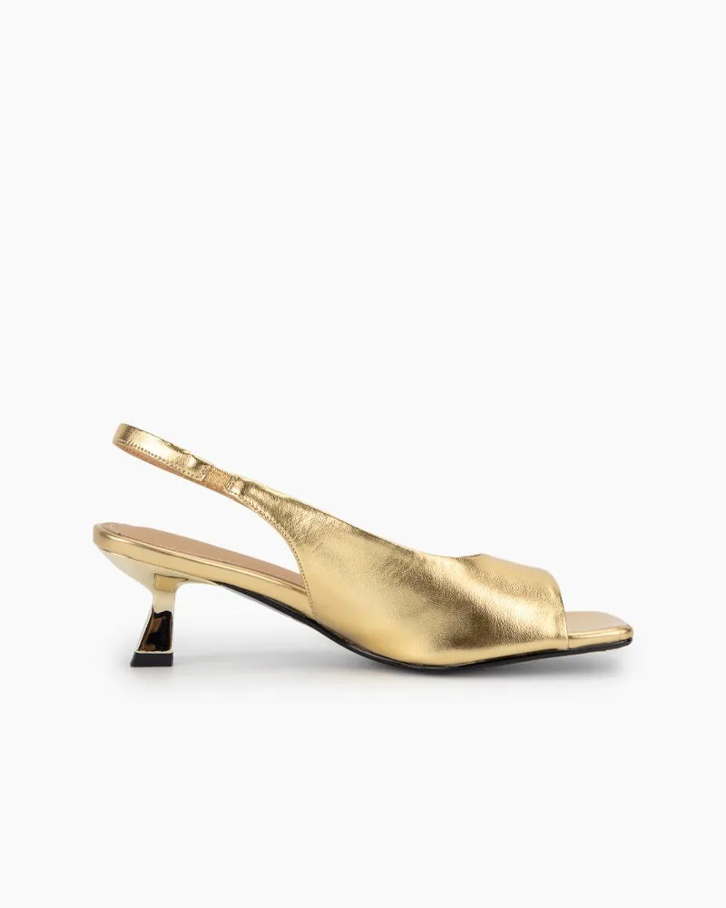 (Clean Up - US 8) Chrissy French Vintage Low Heel Sandals