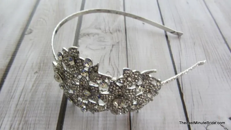 Clear Rhinestone Headband with Floral Motif