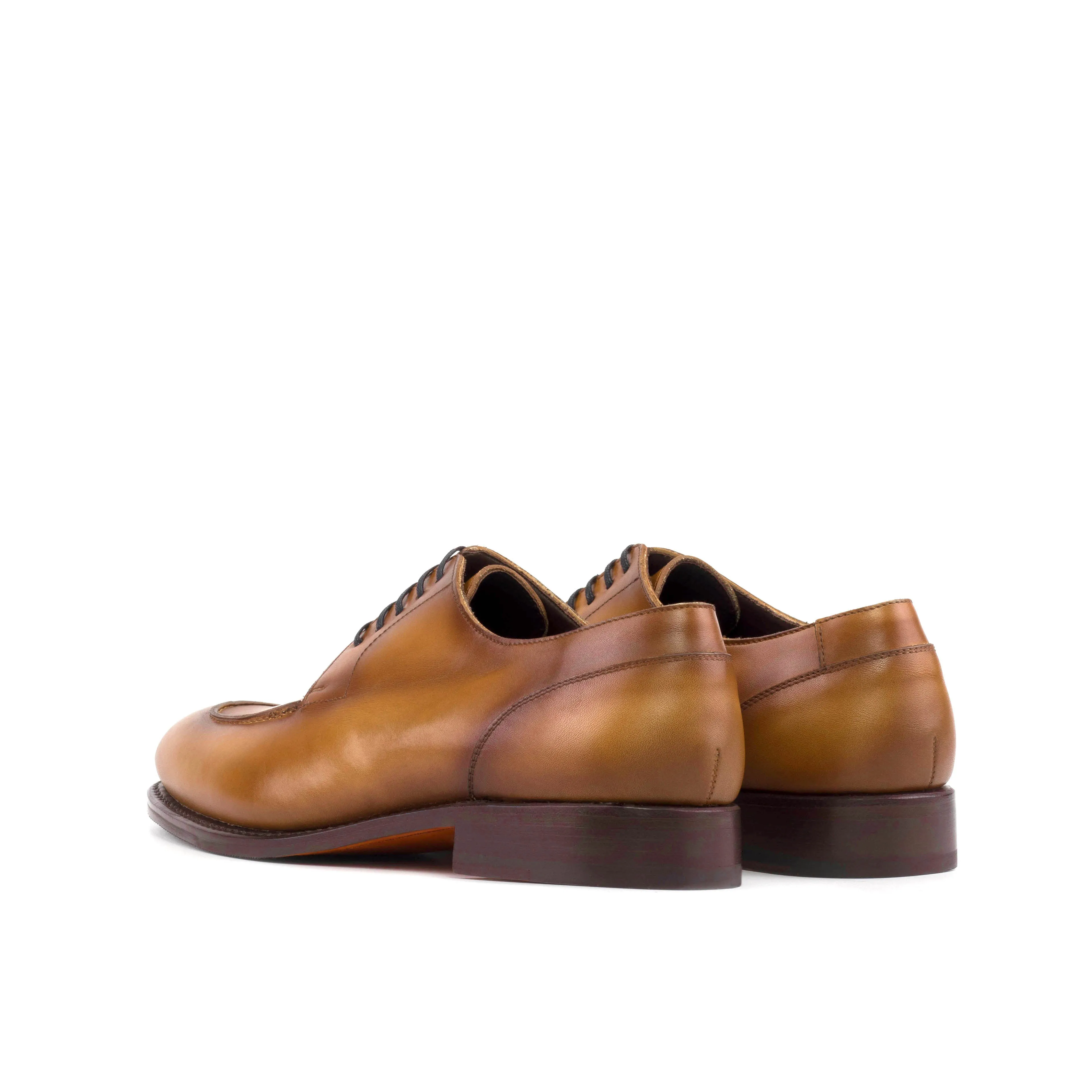 Cognac Painted Calf Leather Split Toe Derby