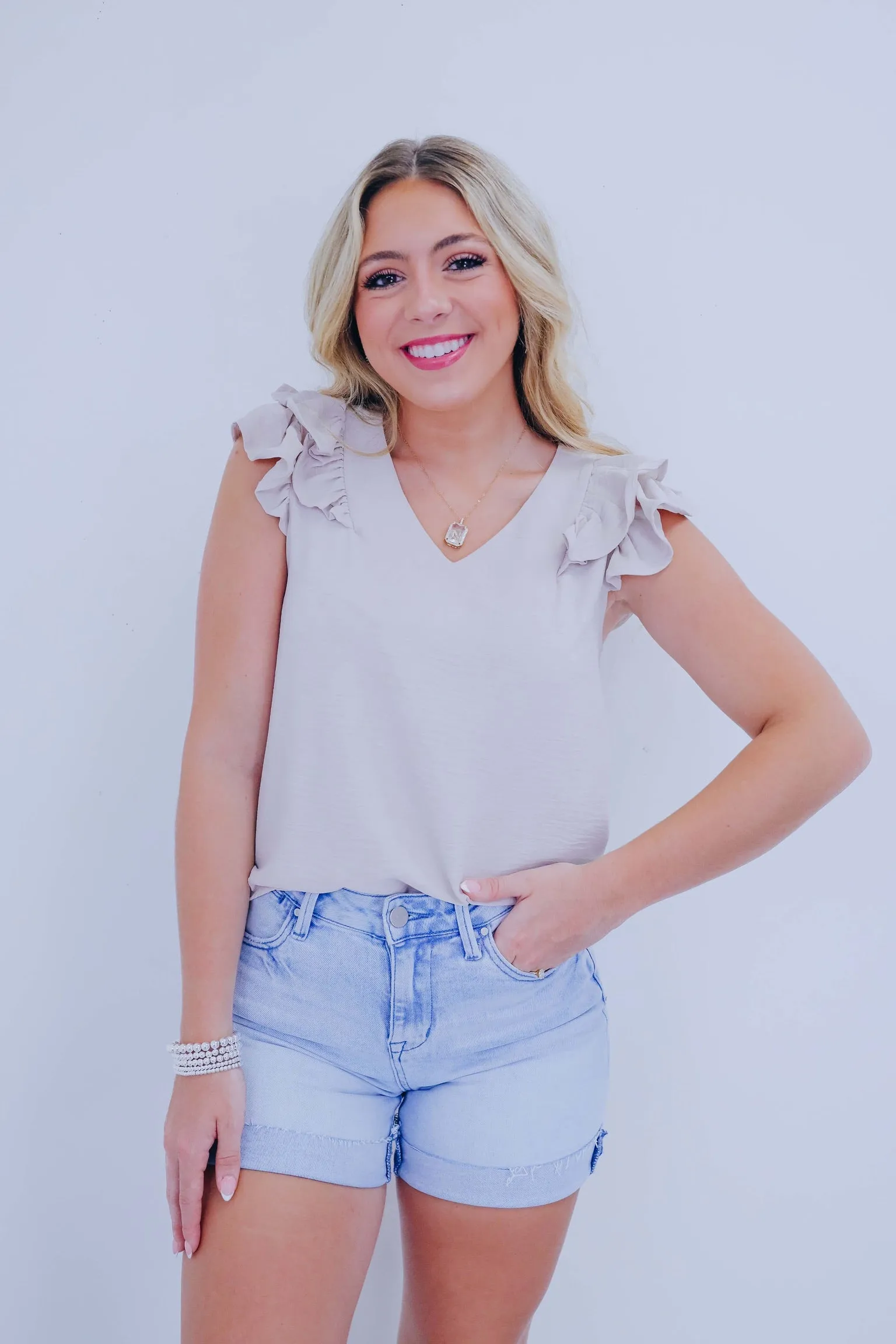 Crissie Crinkle V-Neck Top - 9 Colors