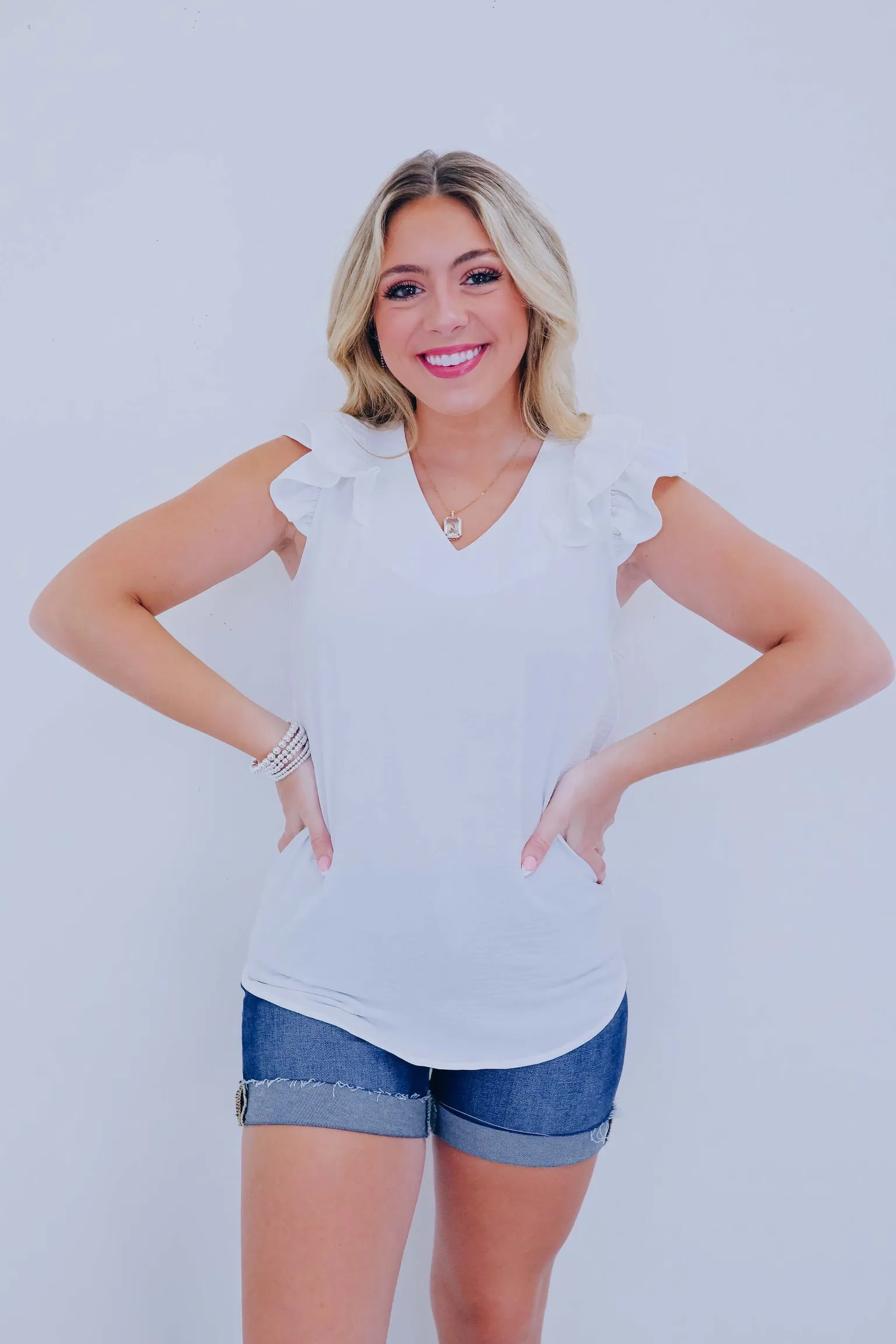 Crissie Crinkle V-Neck Top - 9 Colors