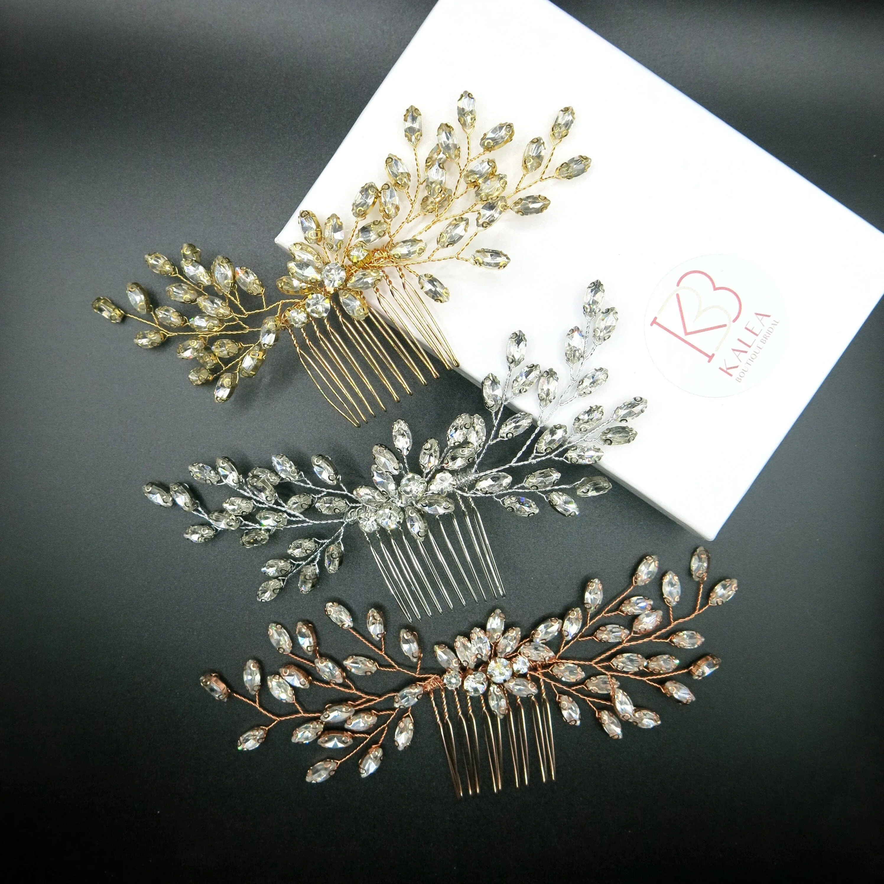 Crystal Bridal Hair Comb, Rhinestone Flower Crystal Hairpiece, Wedding Rhinestone Gem Decorative Hair Comb