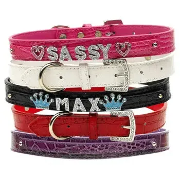 Customized Dog Cat Name Collar With Bling Letters