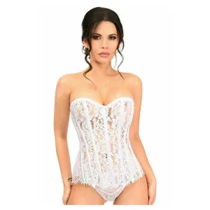 Daisy Corsets Top Drawer Lace Steel Boned Corset w/ Rhinestones