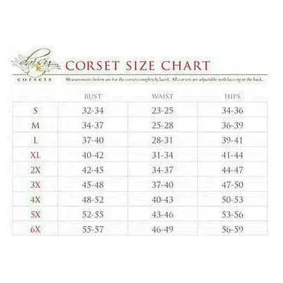 Daisy Corsets Top Drawer Lace Steel Boned Corset w/ Rhinestones