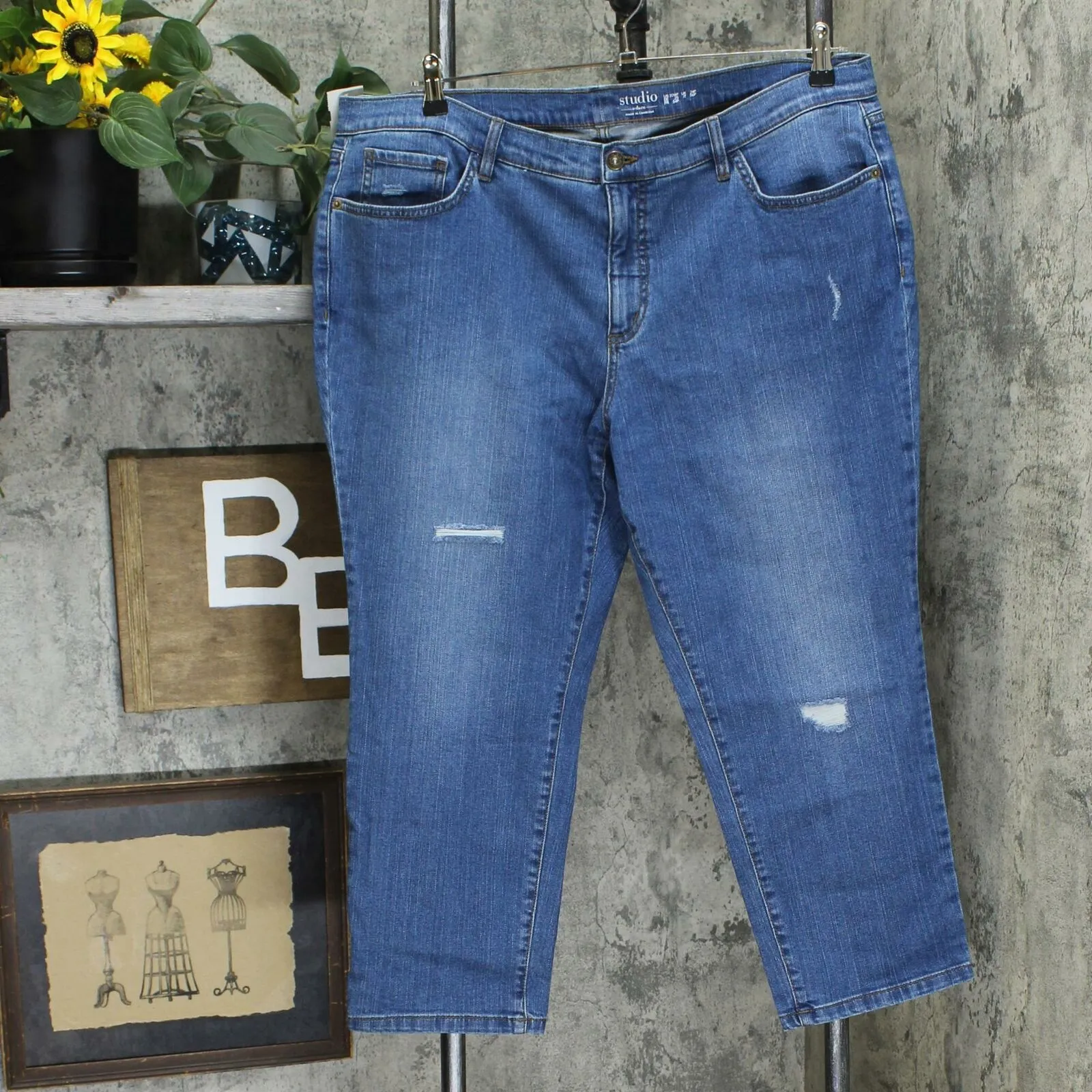 Denim & Co. Petite Plus Studio Classic Denim Ankle Jeans